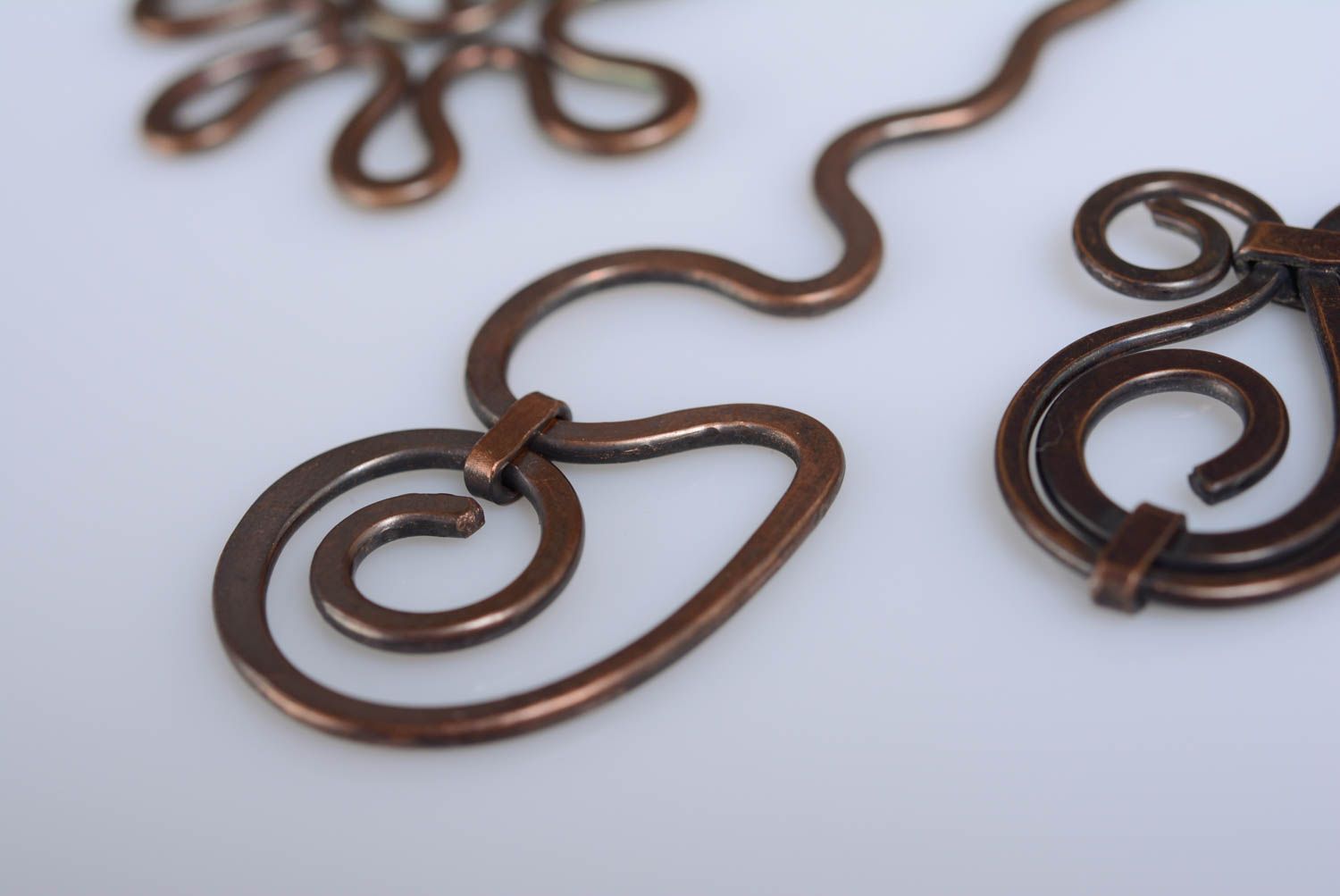 Schöne einfache handgemachte Wire Wrap Haarnadel aus Kupfer Haarschmuck  foto 3