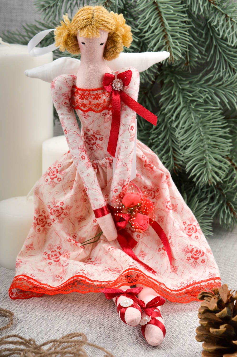 Beautiful handmade rag doll stuffed soft toy cute toys decorative use only photo 1