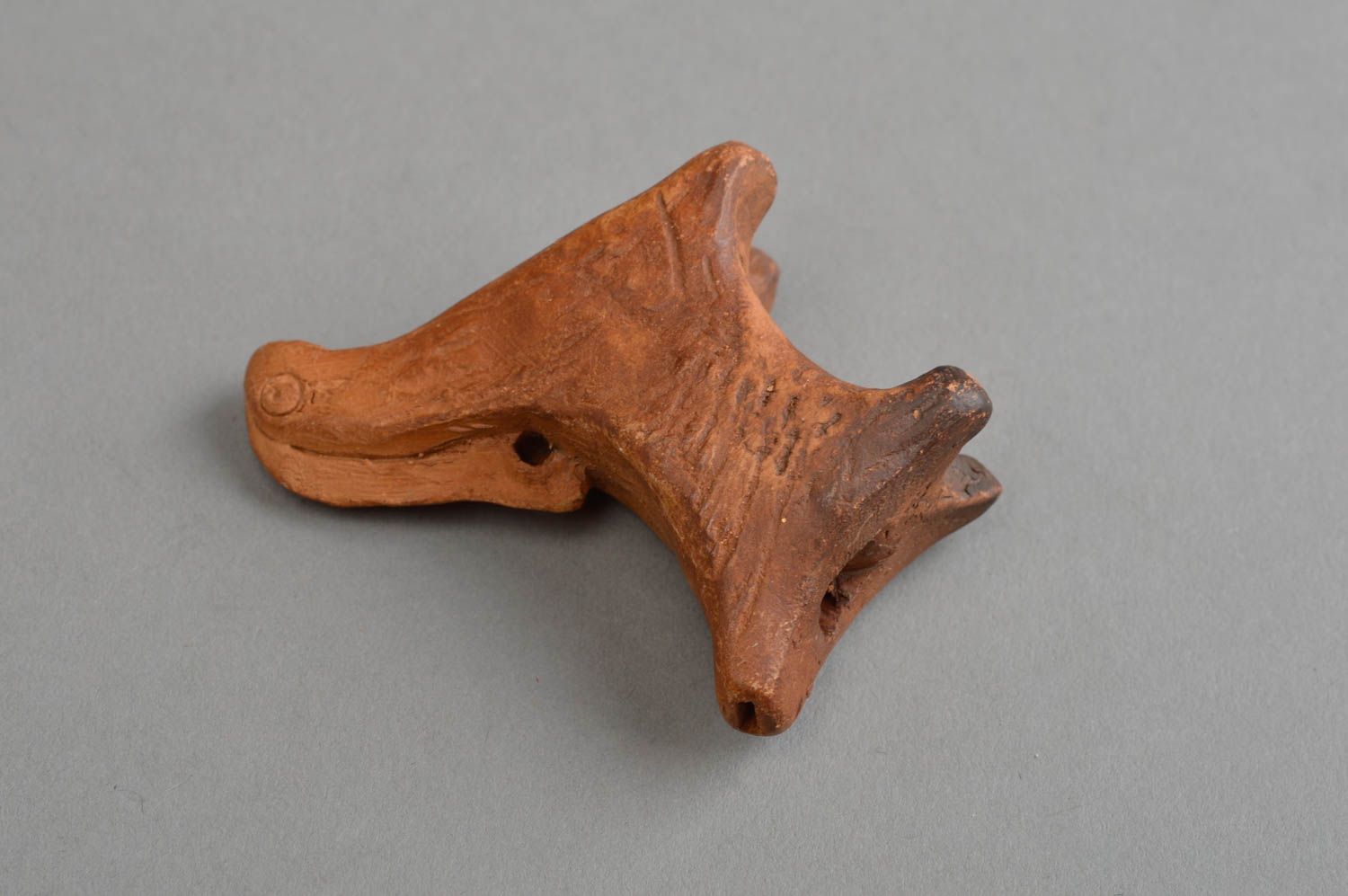 Sifflet jouet fait main Instrument de musique en argile Cadeau ethnique Cheval photo 4