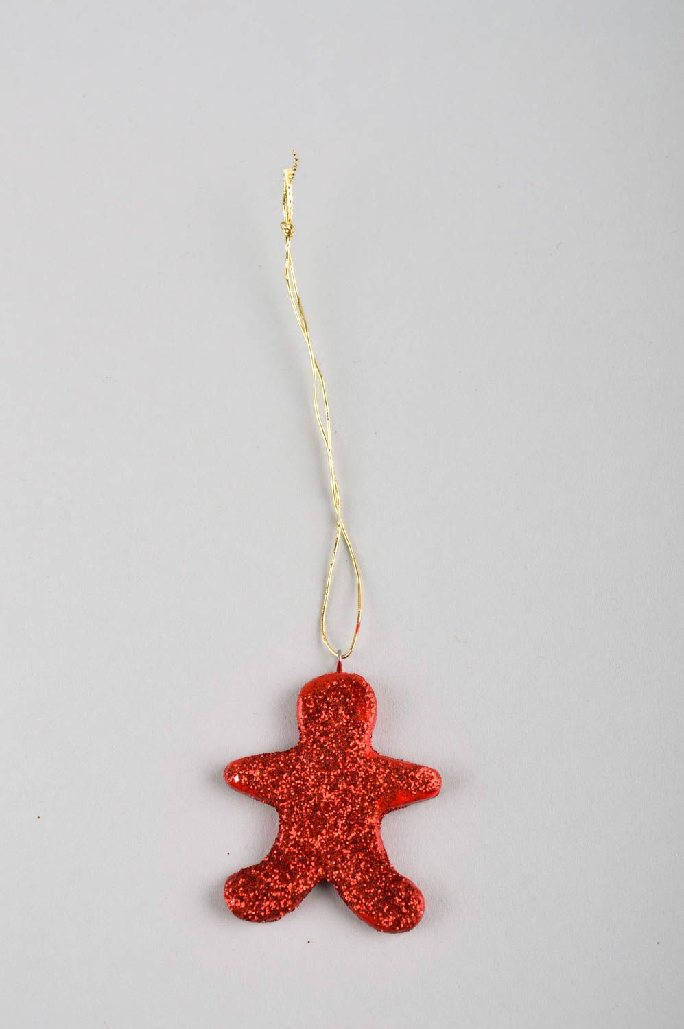 Handmade designer plastic toy small Christmas tree decor red interior hanging photo 1