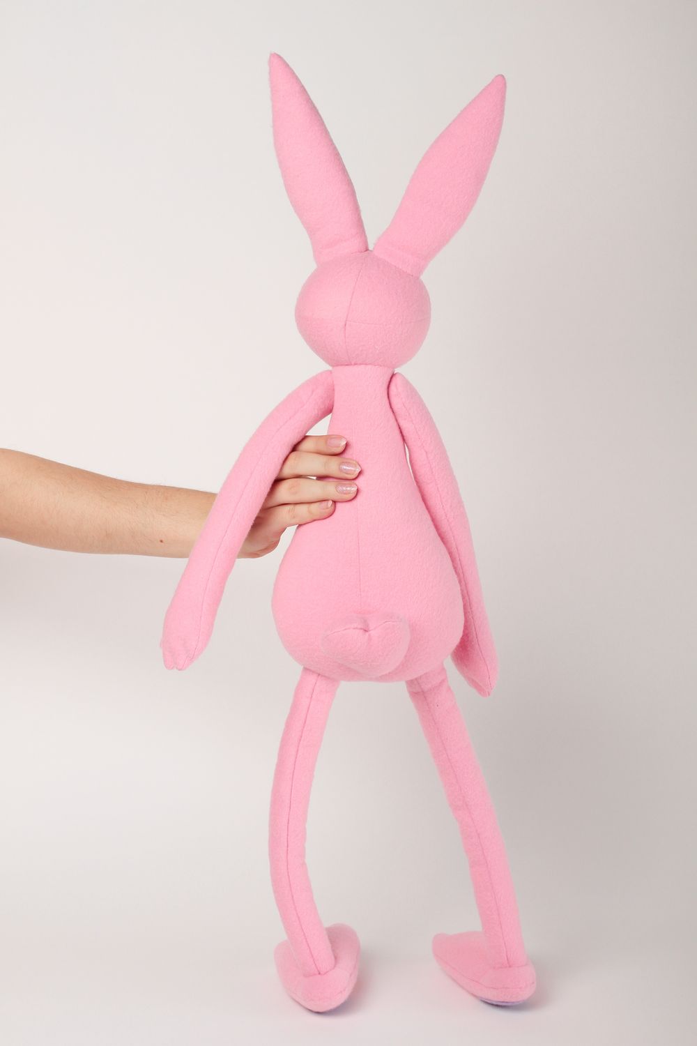 Juguete de peluche artesanal muñeco para niños elemento decorativo conejo rosa foto 5