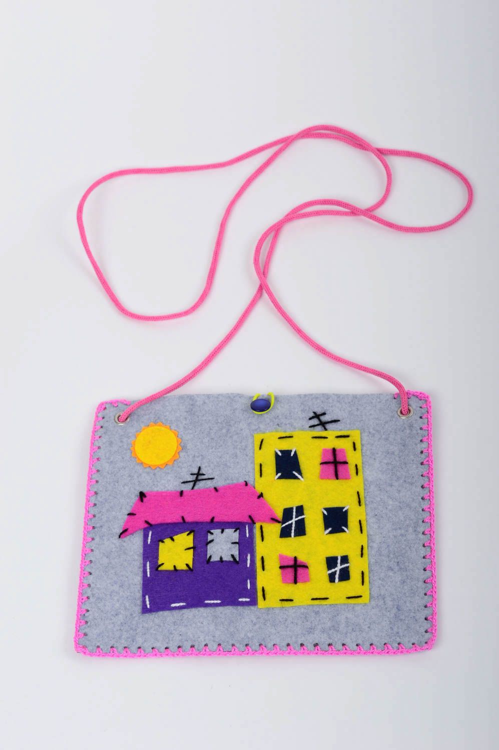 Handmade felt handbag small woolen purse wool accessories clutch bag for kids photo 1