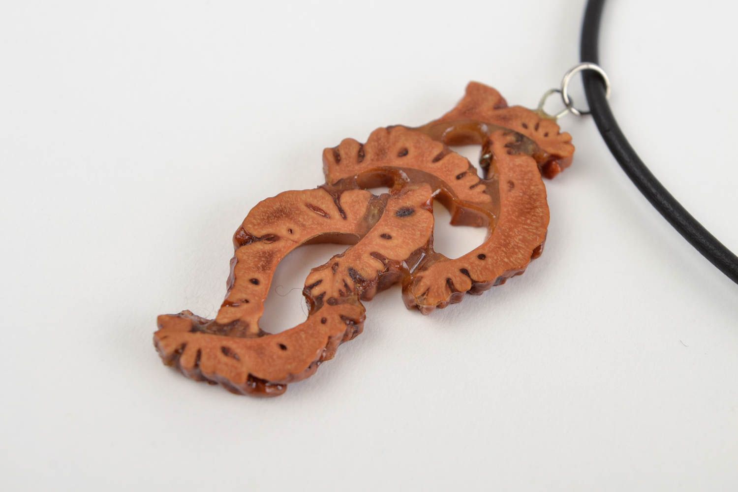 Anhänger aus Holz Schmuck handgemacht Holzanhänger Schmuck Halskette für Frauen foto 4