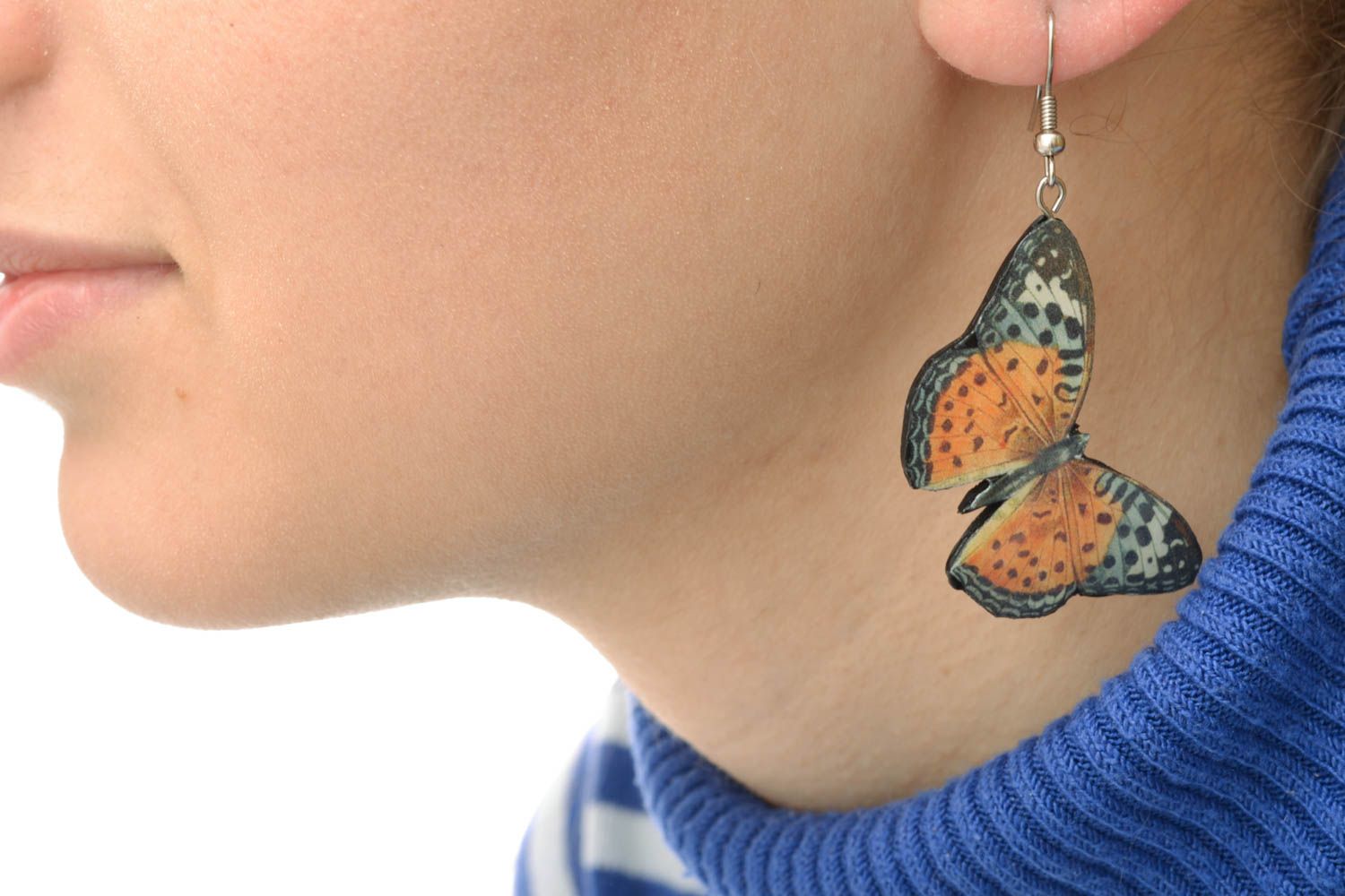 Beautiful earrings Butterflies photo 5