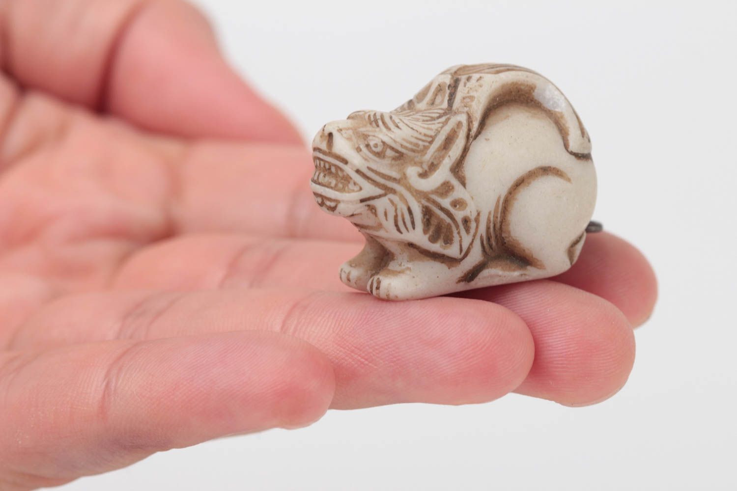 Handmade miniature sculpture polymer resin crafts handmade netsuke figurine photo 5
