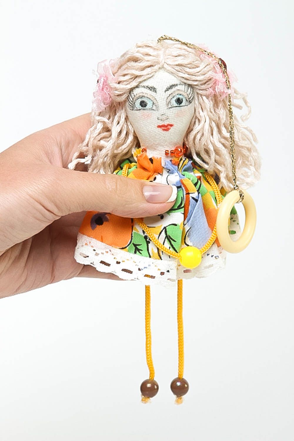 Bambola in stoffa fatta a mano pupazzo di pezza per interni giocattolo ecologico foto 5