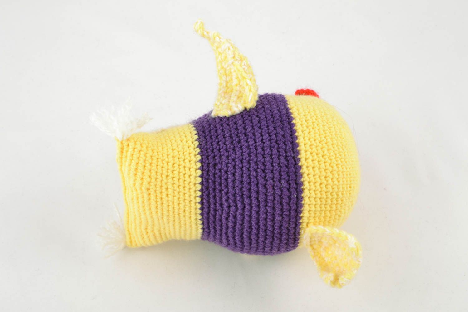Jouet au crochet Peluche faite main hibou jaune tricot Cadeau pour enfant
 photo 3