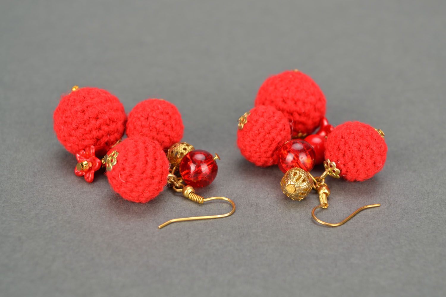Crochet earrings Ripe Berry photo 4