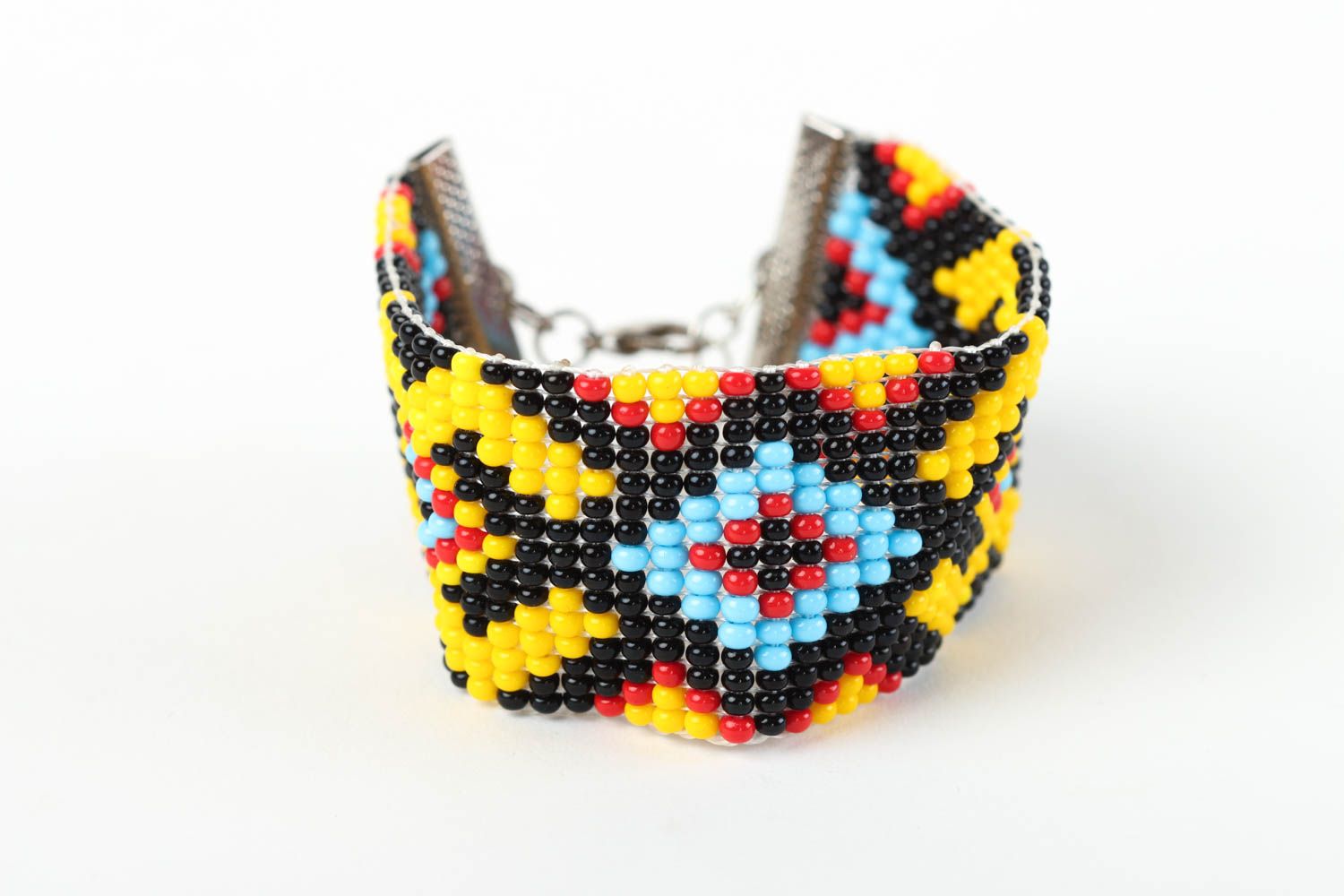 Wide handmade beaded bracelet fashion accessories woven bead bracelet gift ideas photo 3