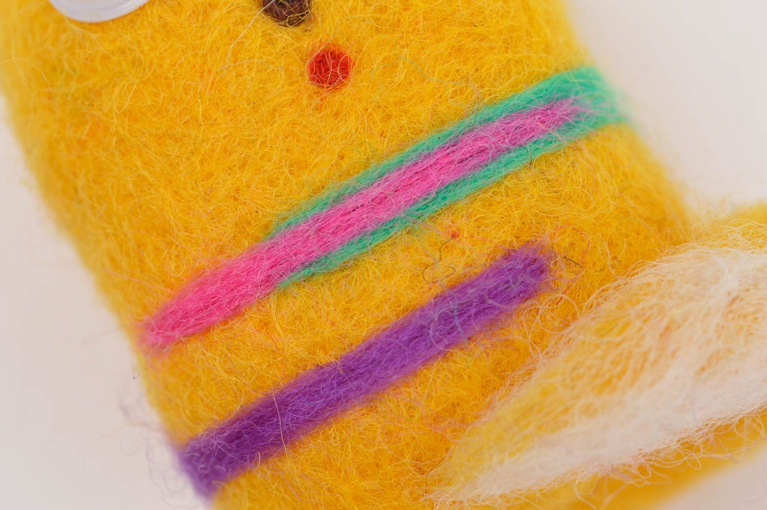 Peluche décorative fait main Jouet en laine Cadeau enfant Chaton jaune photo 5