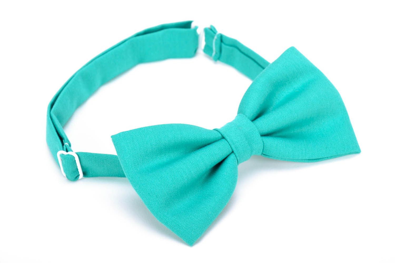 Cotton blue bow tie  photo 2
