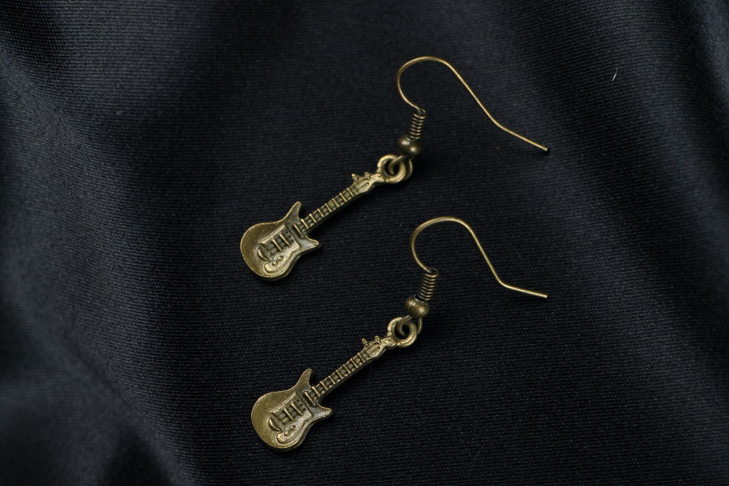 Earrings made of metal Guitars photo 1