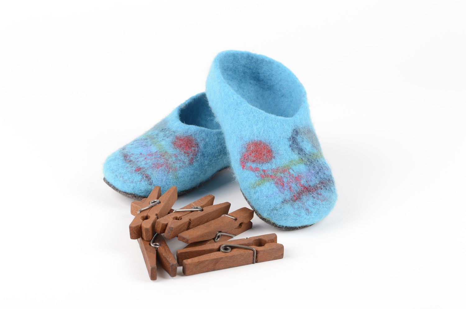 Gefilzte Pantoffeln handmade Hausschuhe Filz Designer Accessoire Geschenk Idee foto 1