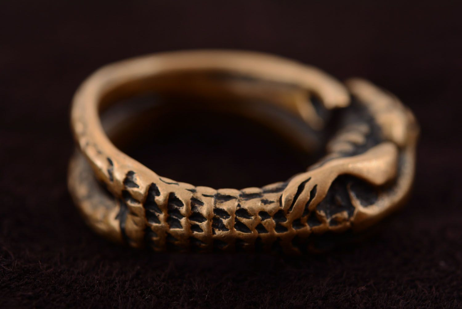 Открытое кольцо из бронзы Урабарос фото 5