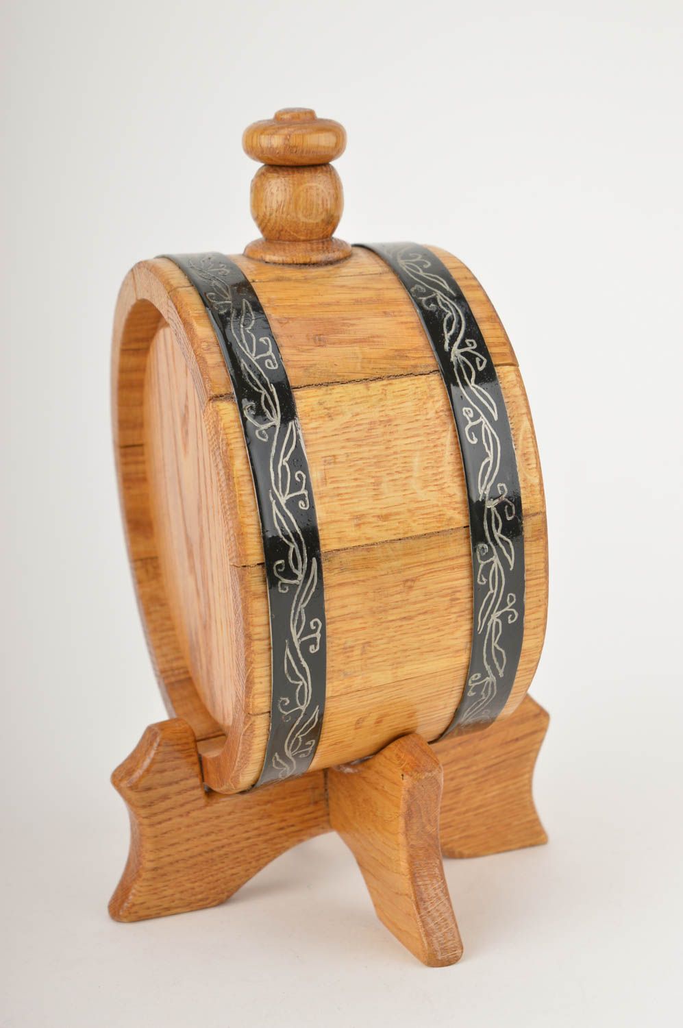 Handmade wooden barrel wine barrel wood decor interior barrel present for fiend photo 2