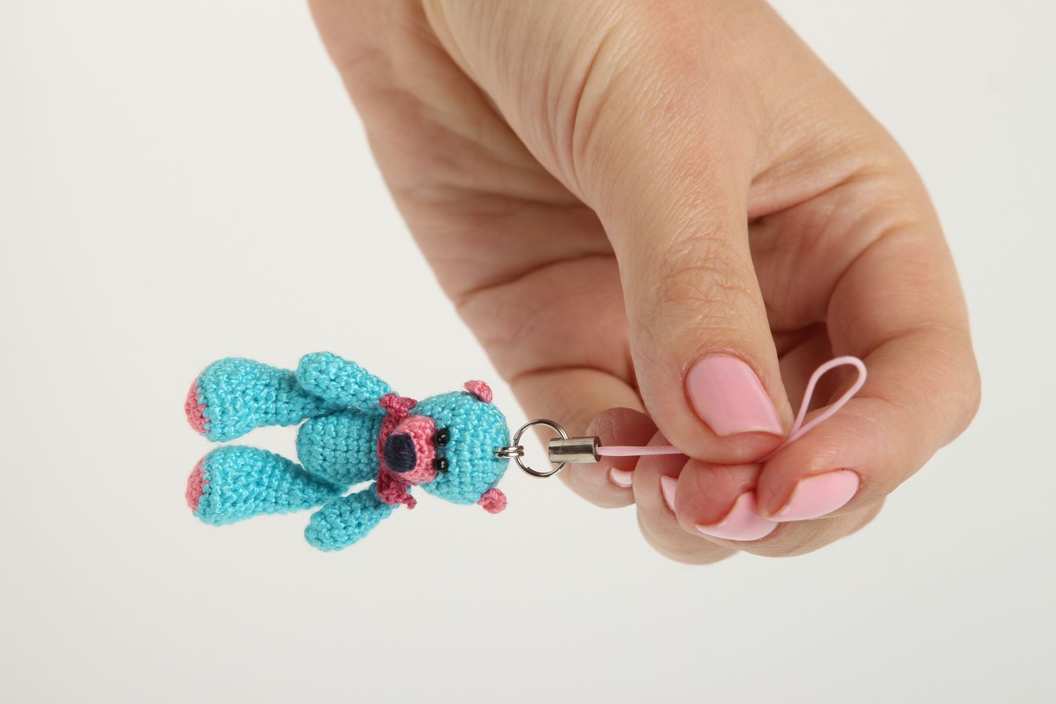 Handmade crocheted keychain unusual designer keychain beautiful soft toy photo 5