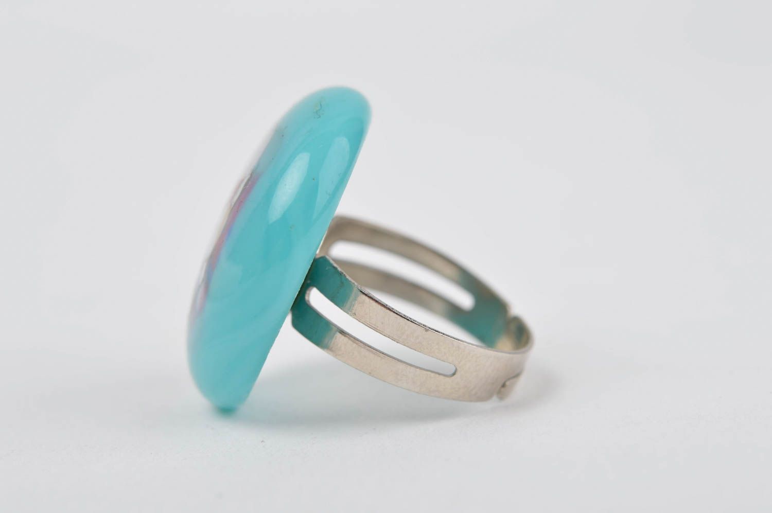 Handmade ring unusual jewelry glass accessory gift ideas beautiful ring photo 2