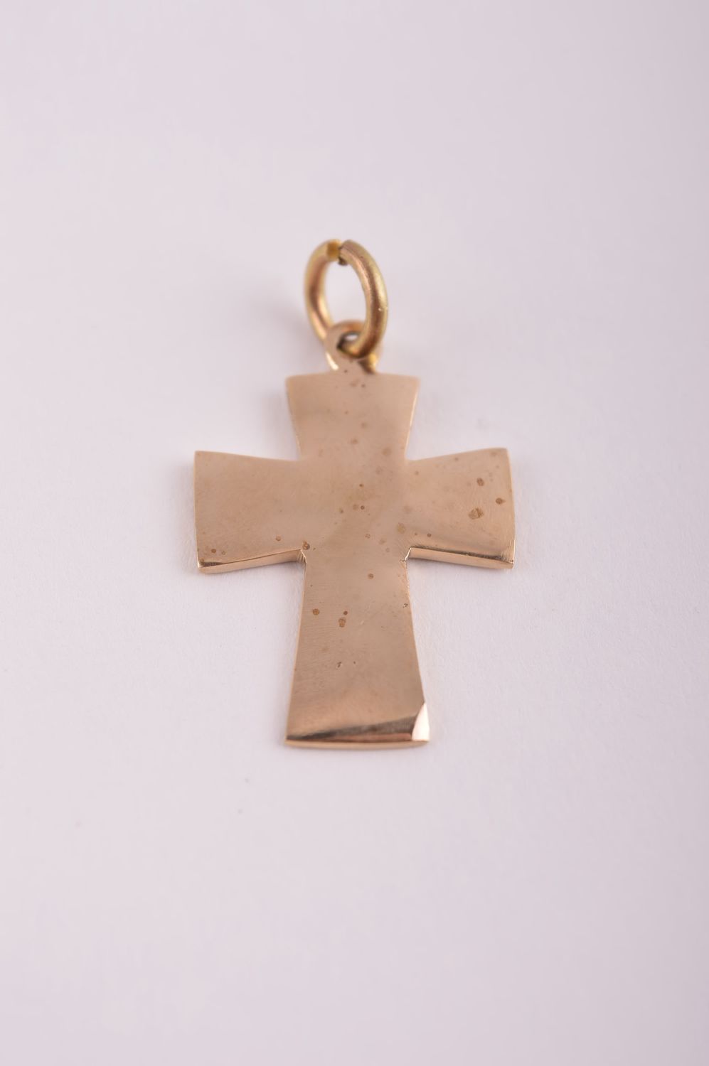 Pendentif croix fait main Bijou croix en laiton et pierres fines Cadeau original photo 3