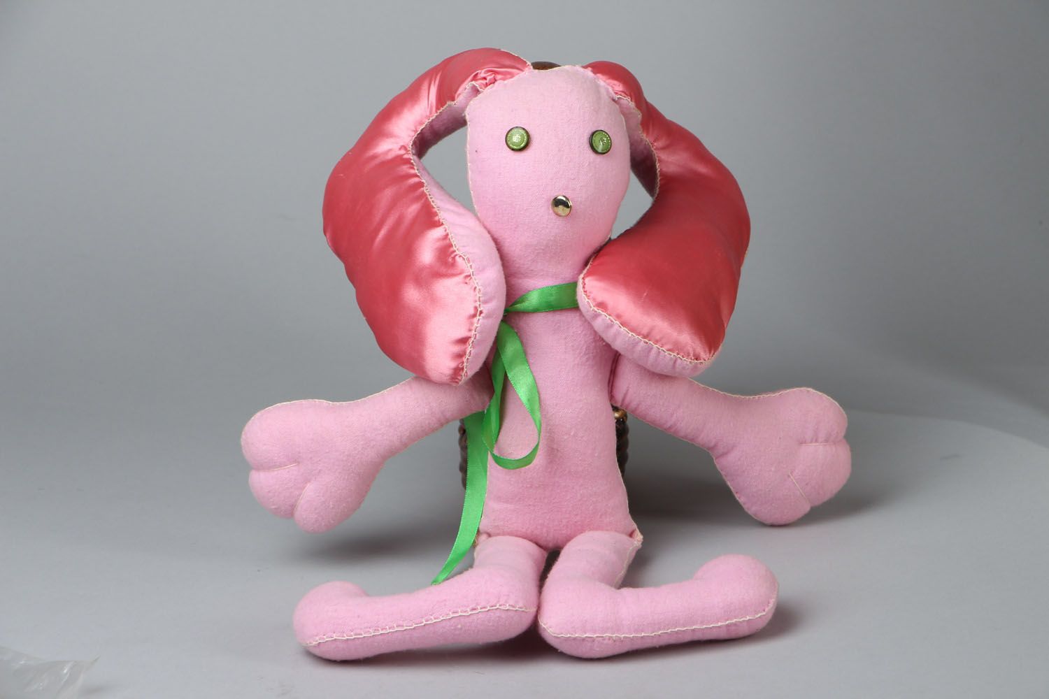 Мягкая игрушка Розовый заяц фото 1