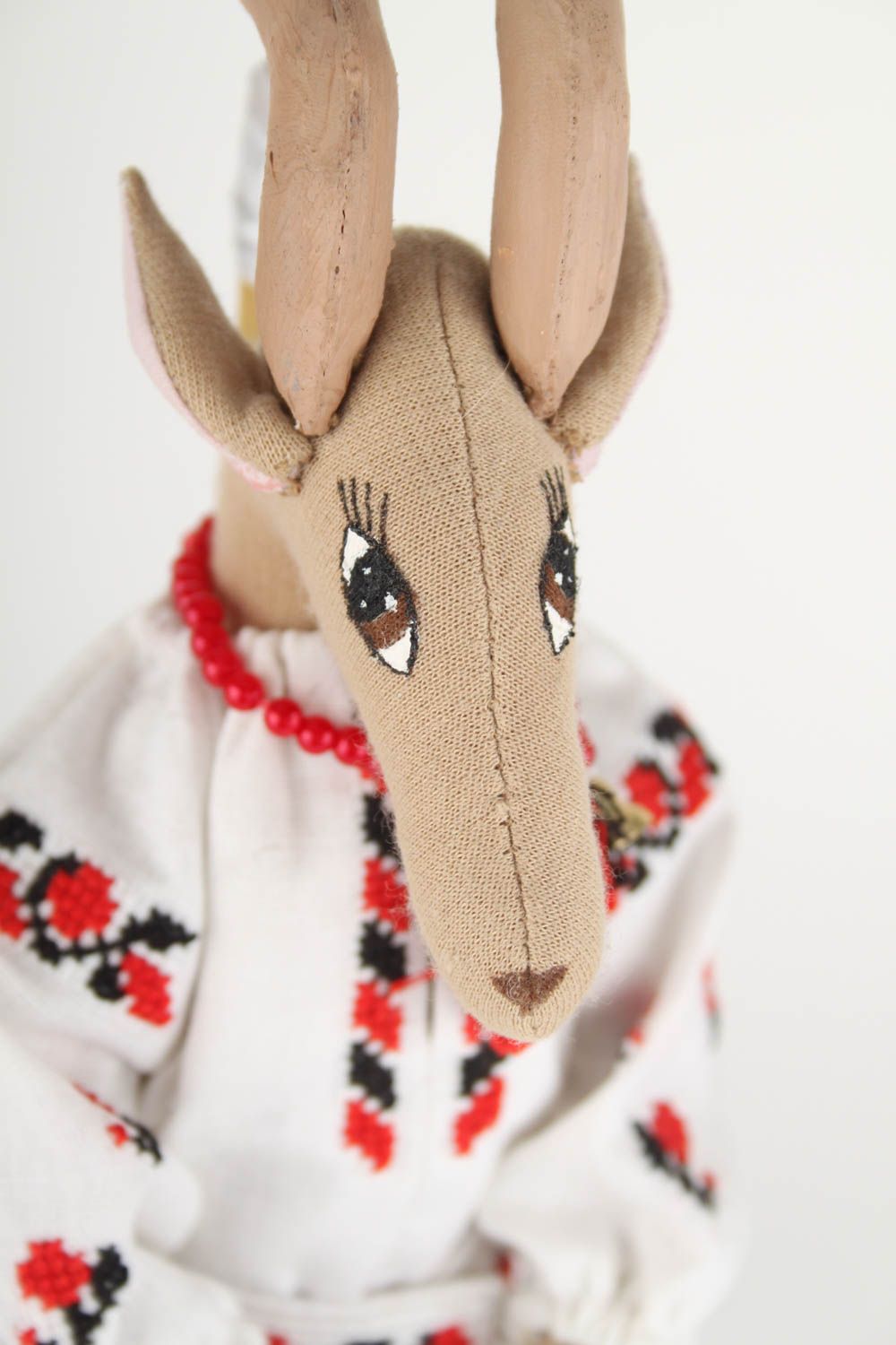 Игрушка коза ручной работы детская игрушка из ткани мягкая игрушка красивая фото 2