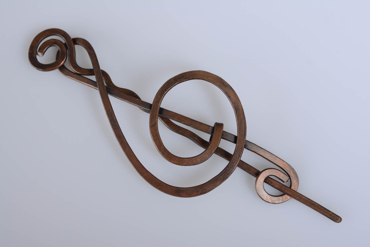 Schöne ungewöhnliche Kupfer Haarnadel Wire Wrap Violinschlüssel für Frisuren foto 4