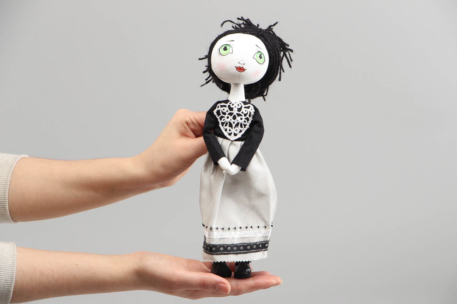 Handmade collectible fabric doll photo 4