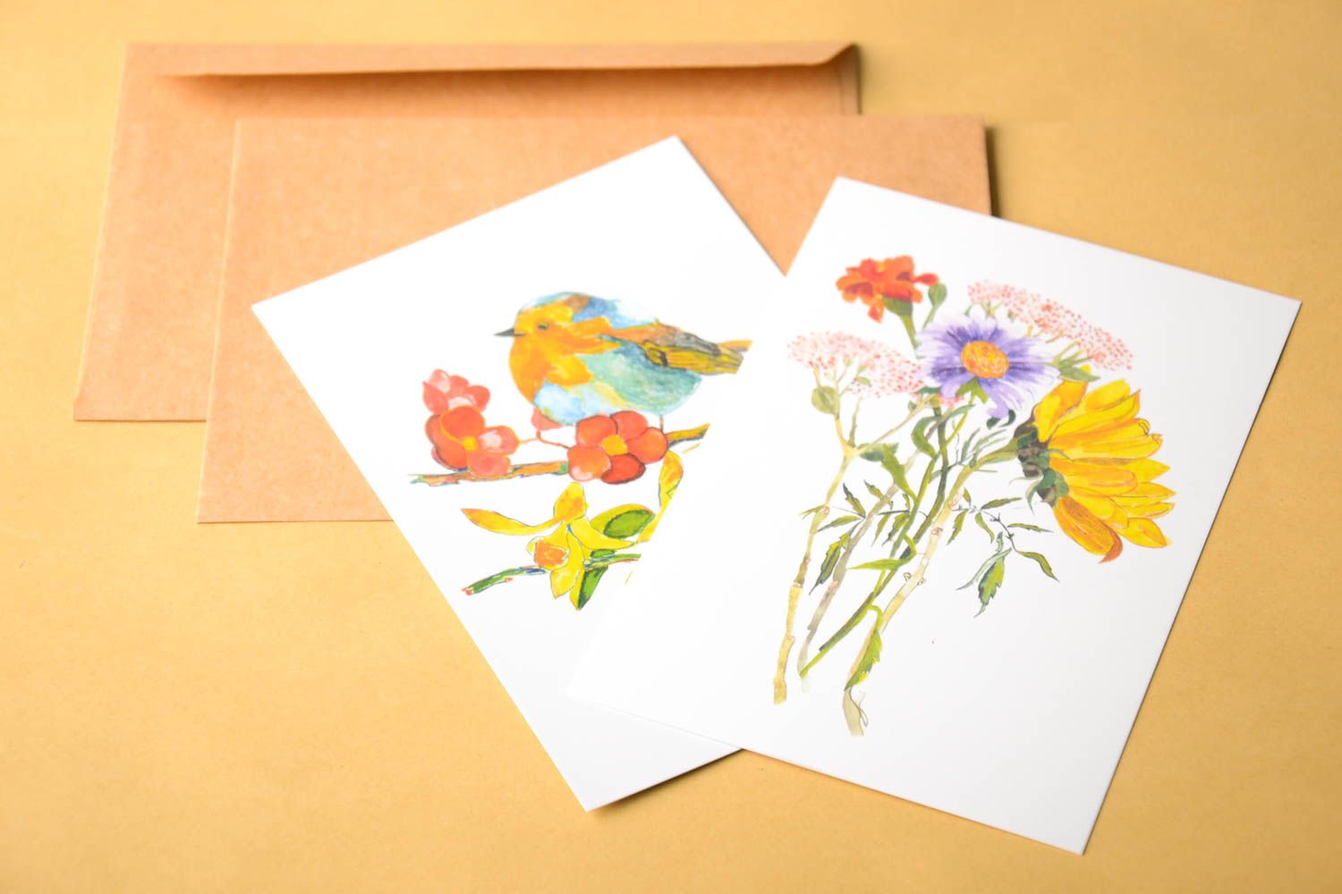 Открытки ручной работы красивые открытки две поздравительные открытки Природа фото 1