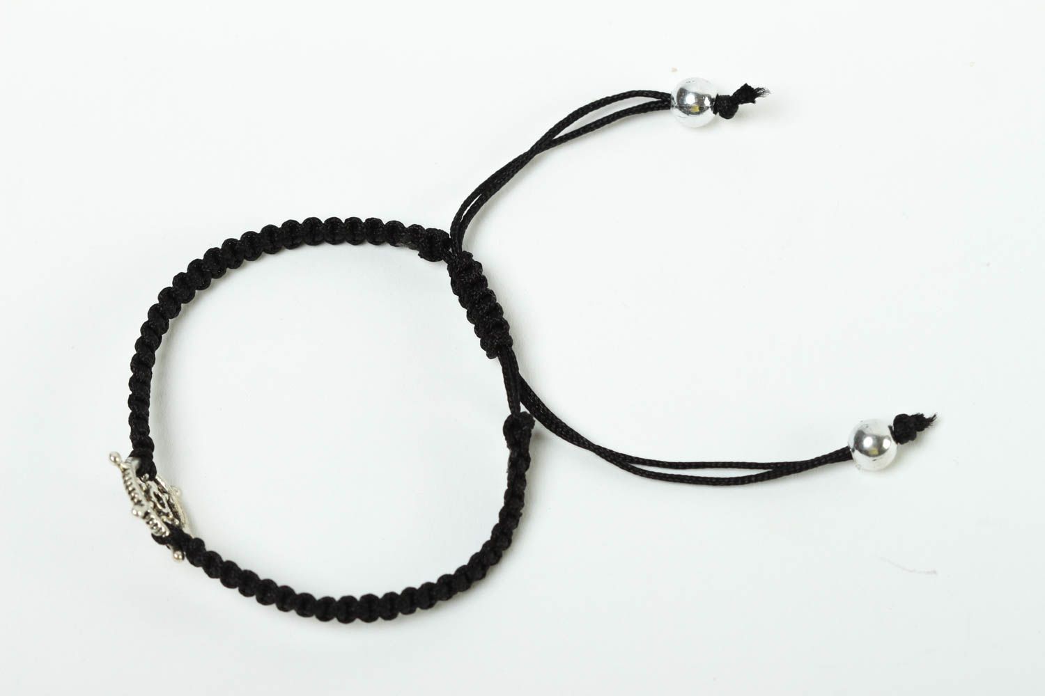 Модная бижутерия ручной работы красивый браслет черный плетеный браслет фото 2