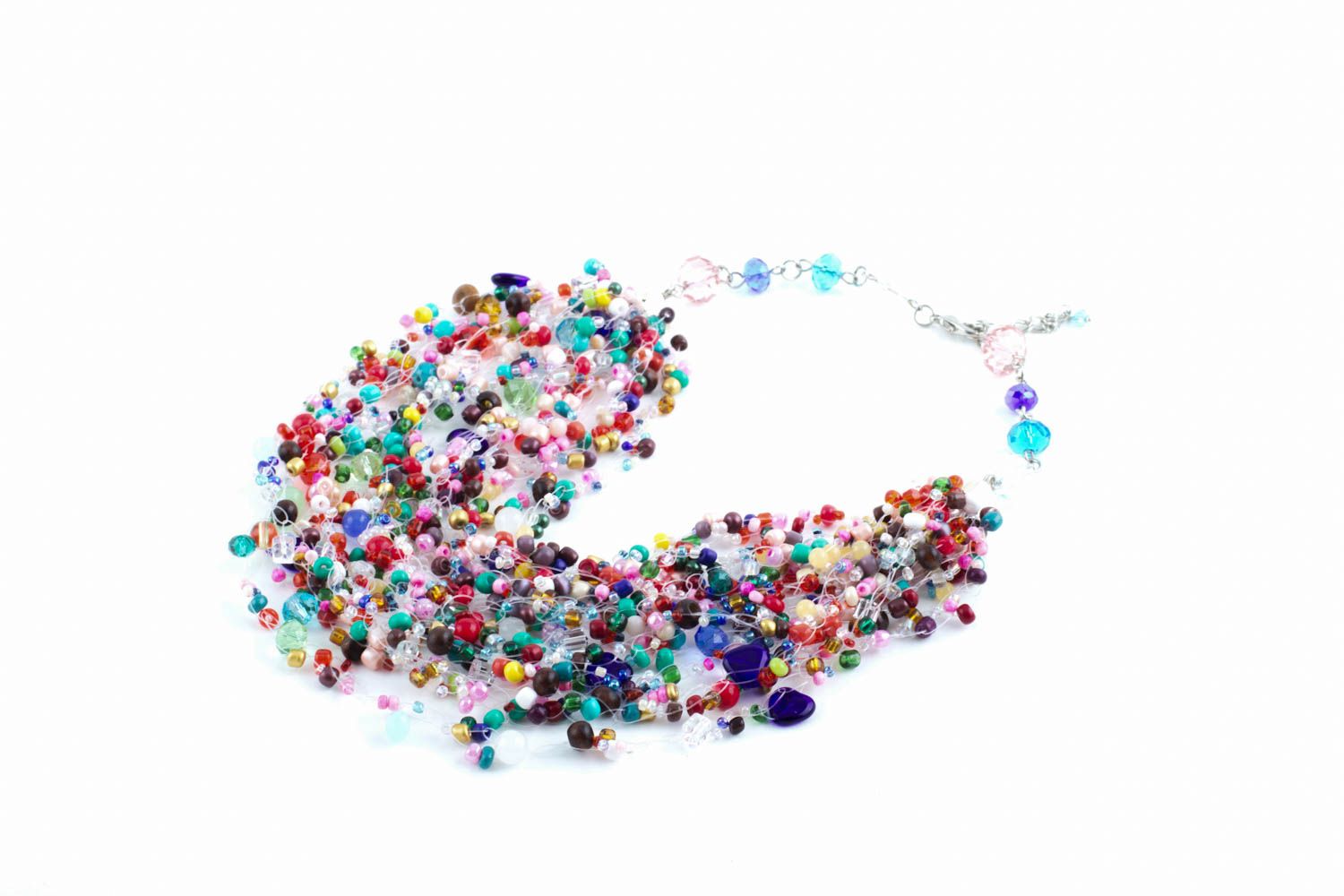 Collier en perles de rocaille Bijou fait main multicolore Cadeau pour femme photo 4