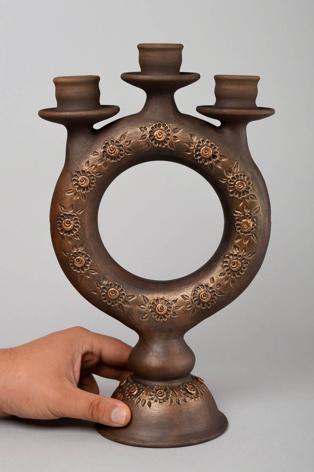 Portavelas de cerámica hecho a mano decoración de interior regalo original foto 5