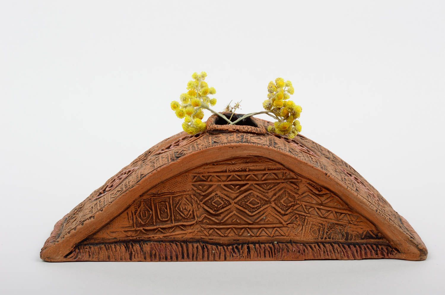 Florero de arcilla hecho a mano decoración de interior regalo original foto 1