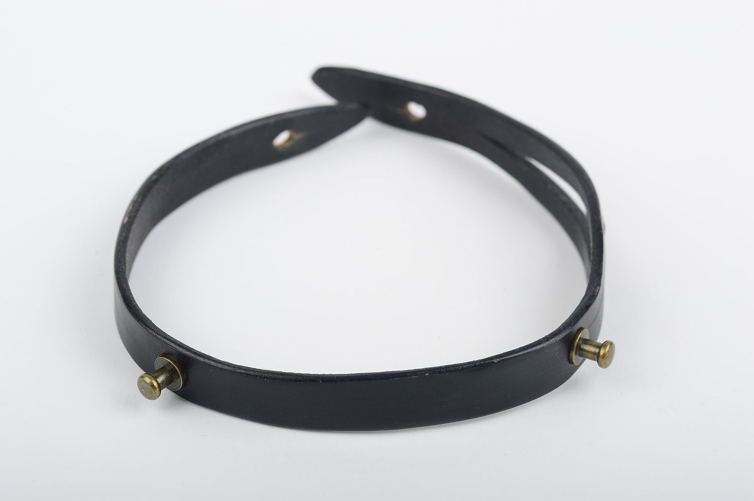 Bracelet en cuir Bijou fait main Accessoire homme noir design de créateur photo 3