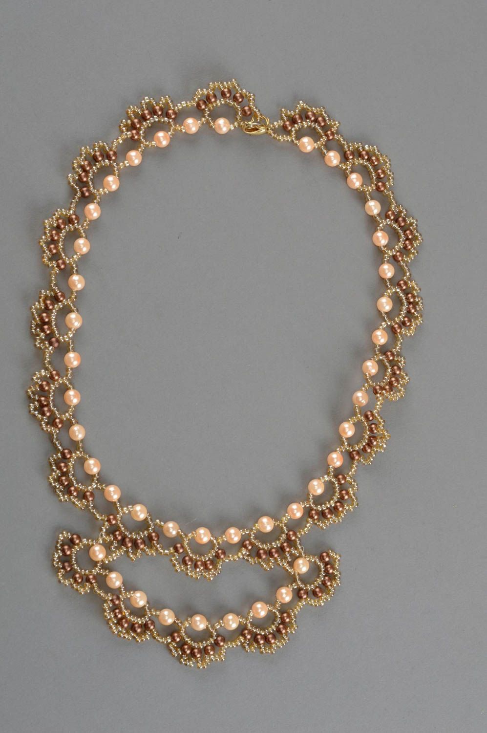 Vintage Collier aus Glasperlen elegant Designer Halskette für Damen handmade foto 2