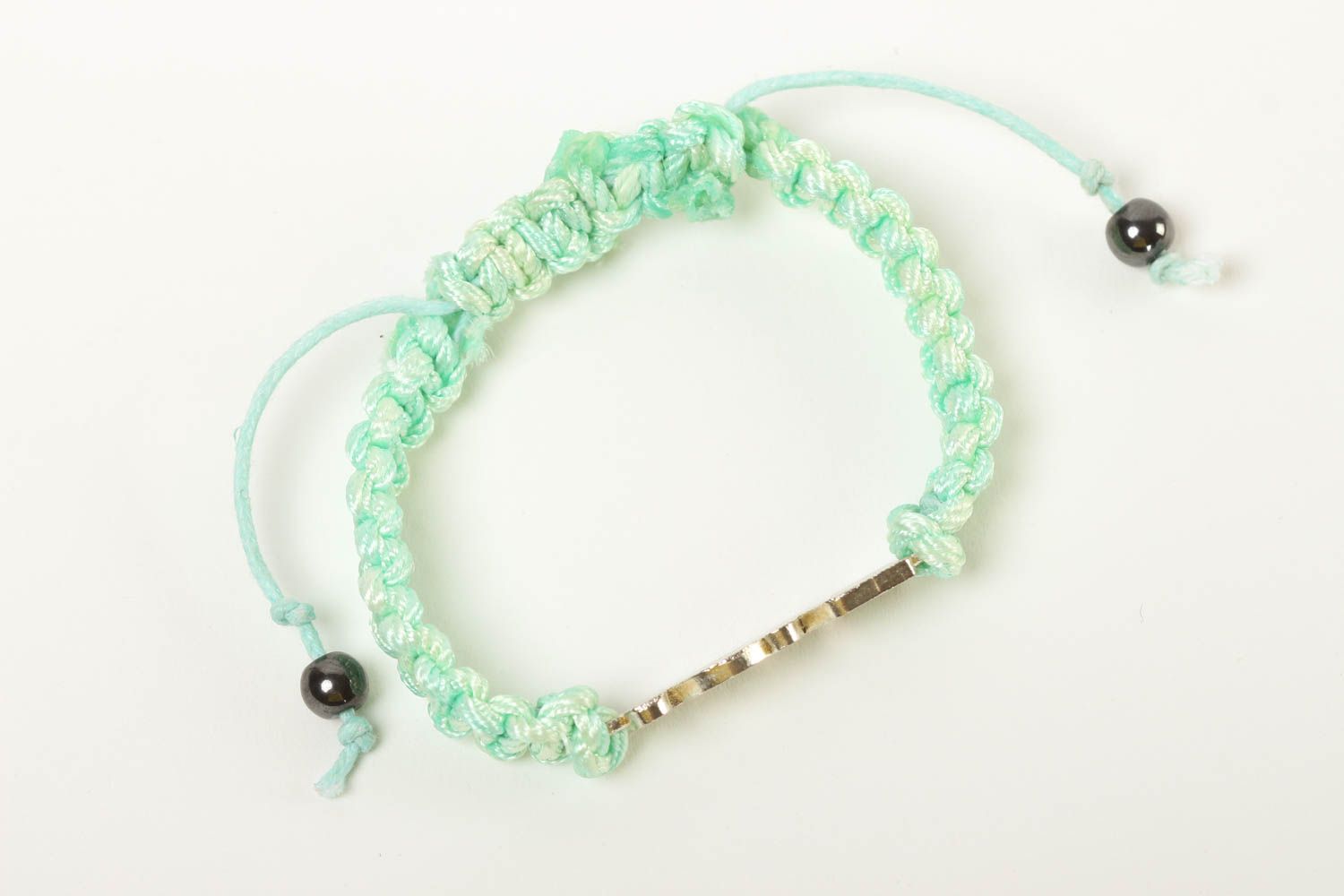 Unusual handmade cord bracelet woven textile bracelet handmade accessories photo 2