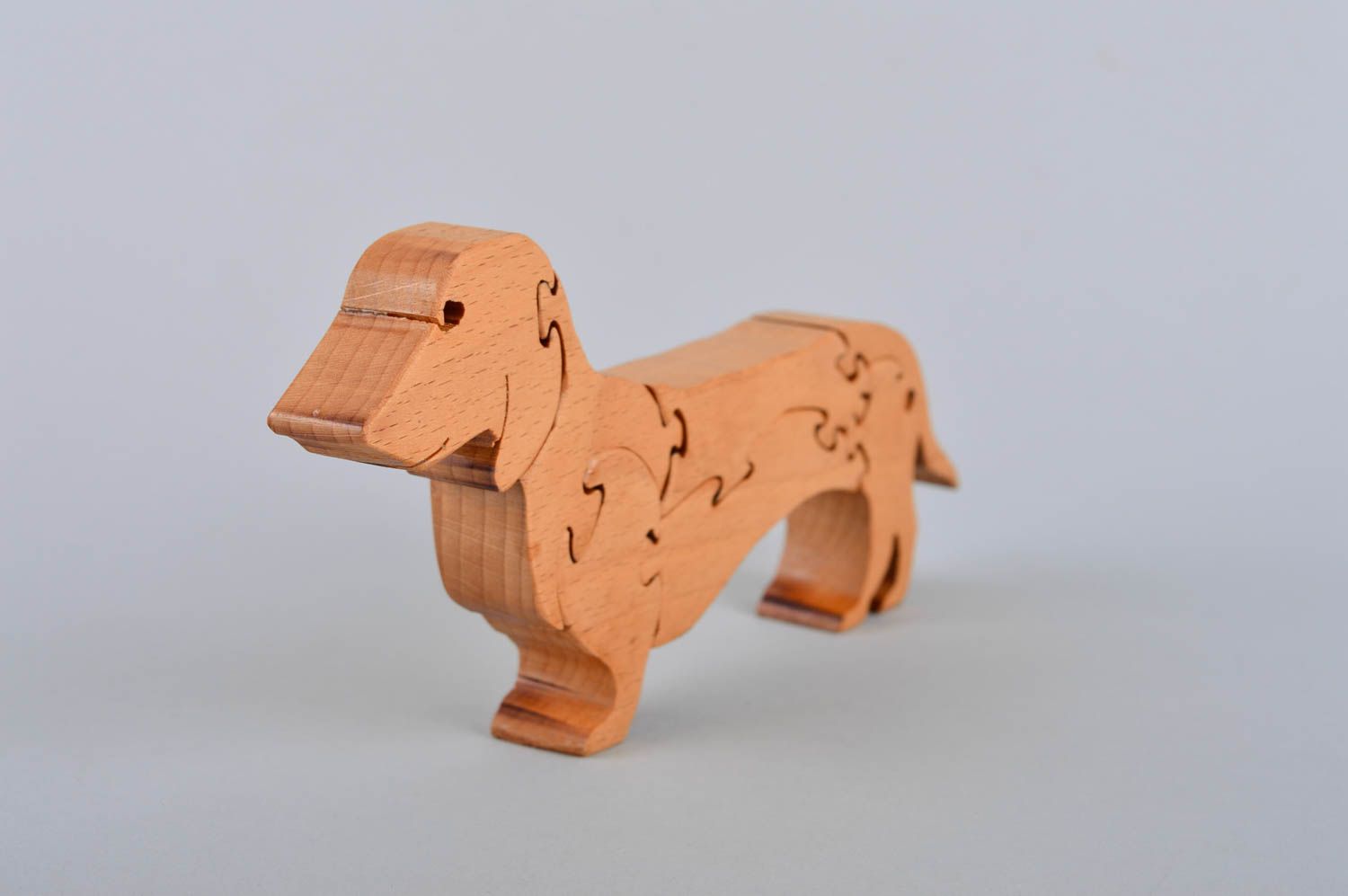 Rompecabezas de madera perro artesanal juguete infantil pasatiempo original foto 3