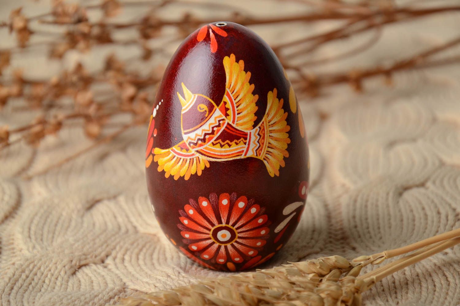 Handmade painted goose Easter egg photo 1