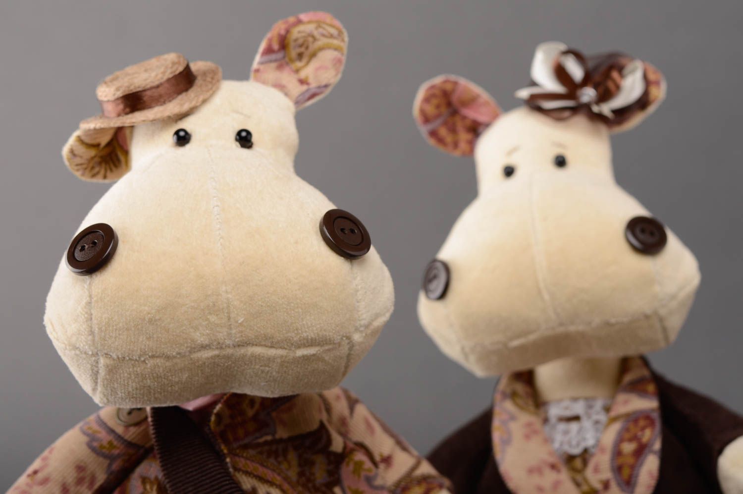 Handmade toy couple of hippos photo 2