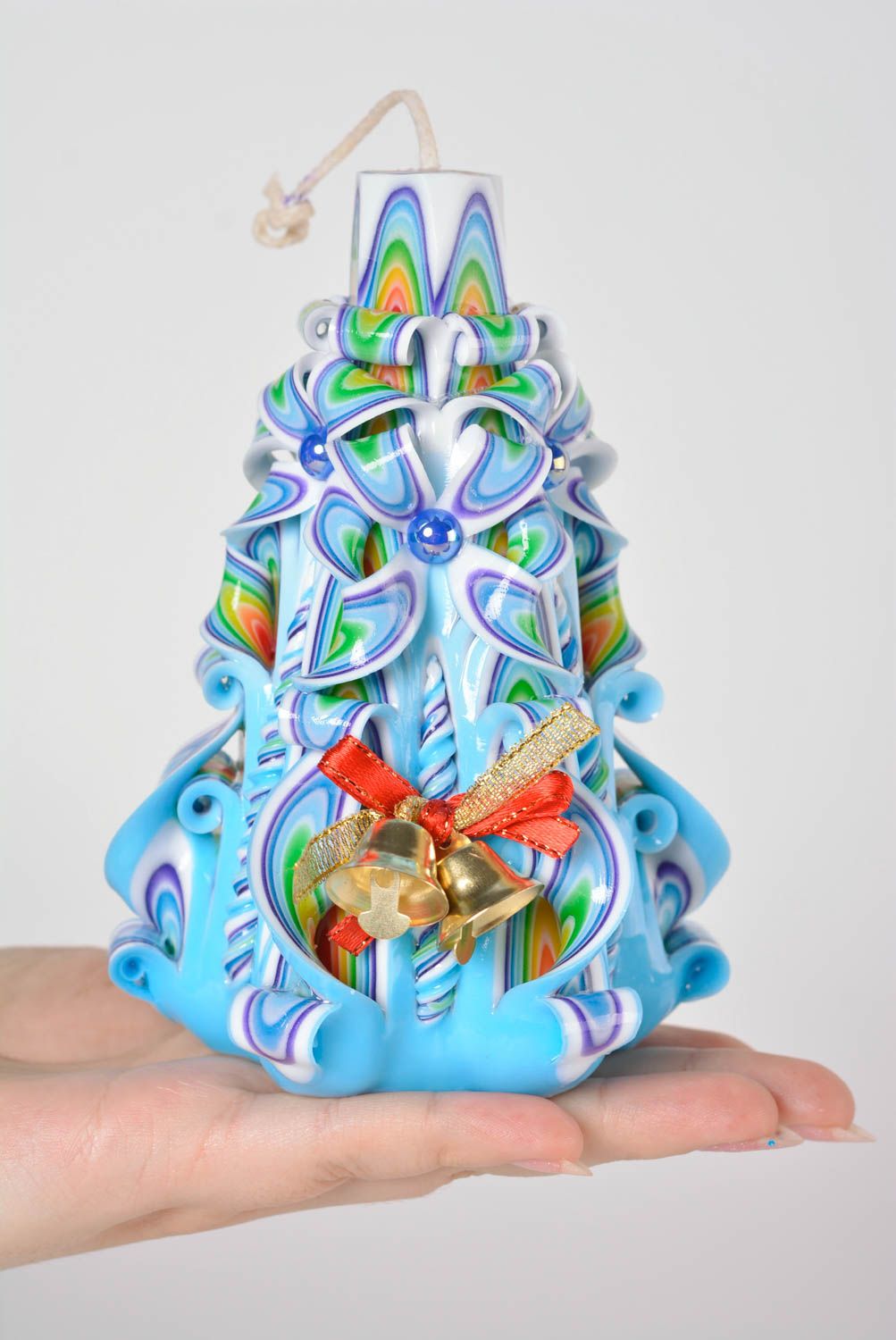 Vela de parafina navideña hecha a mano objeto de decoración adorno para casa foto 2
