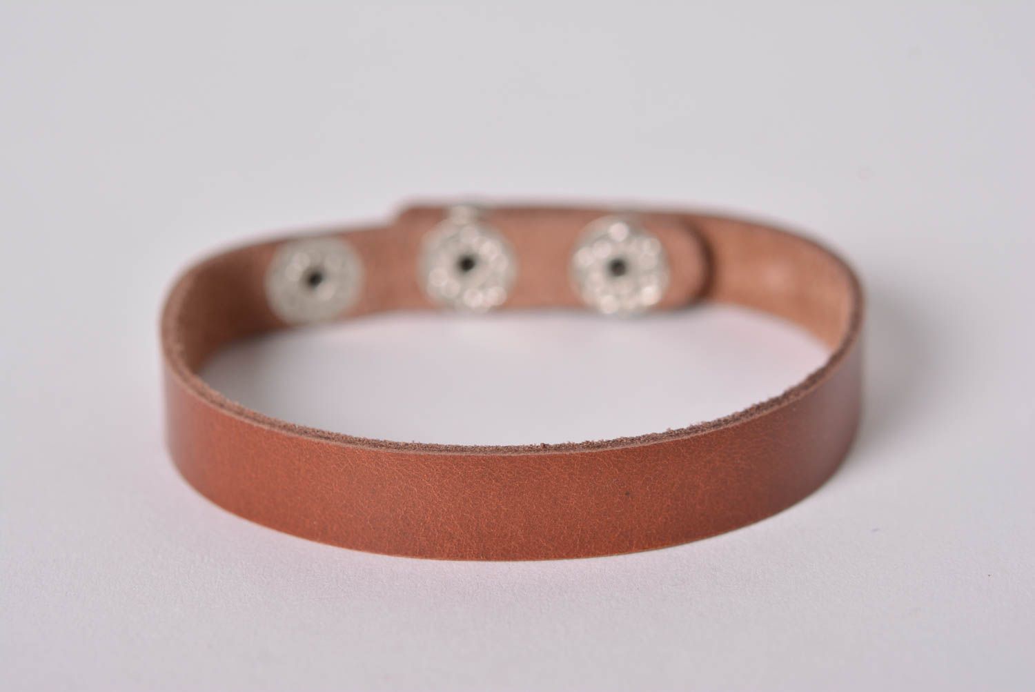 Unusual handmade leather bracelet fashion accessories unisex jewelry gift ideas photo 1