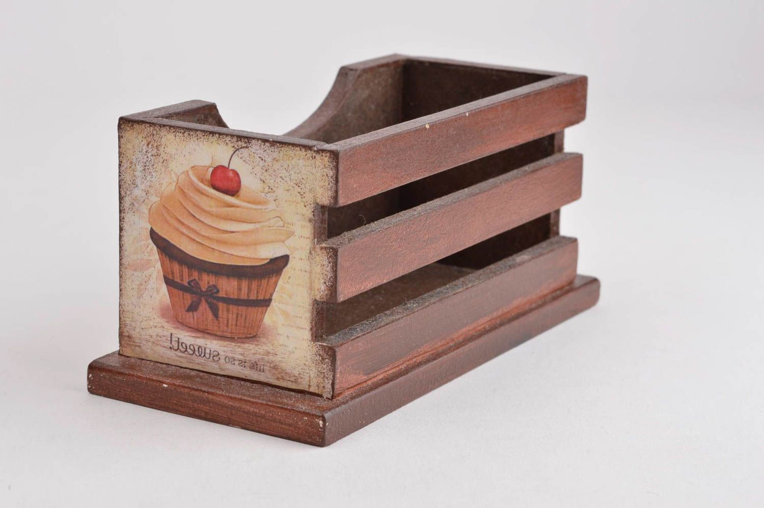 Декоративный ящик handmade коробка декупаж для костеров декор для дома  фото 3