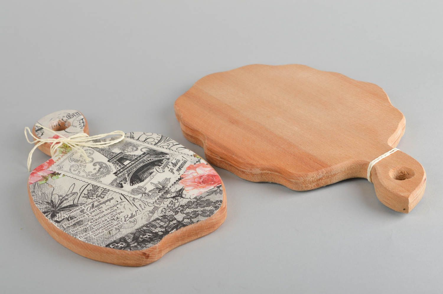 Tablas de cortar de madera utensilios de cocina hecho a mano elemento decorativo foto 4