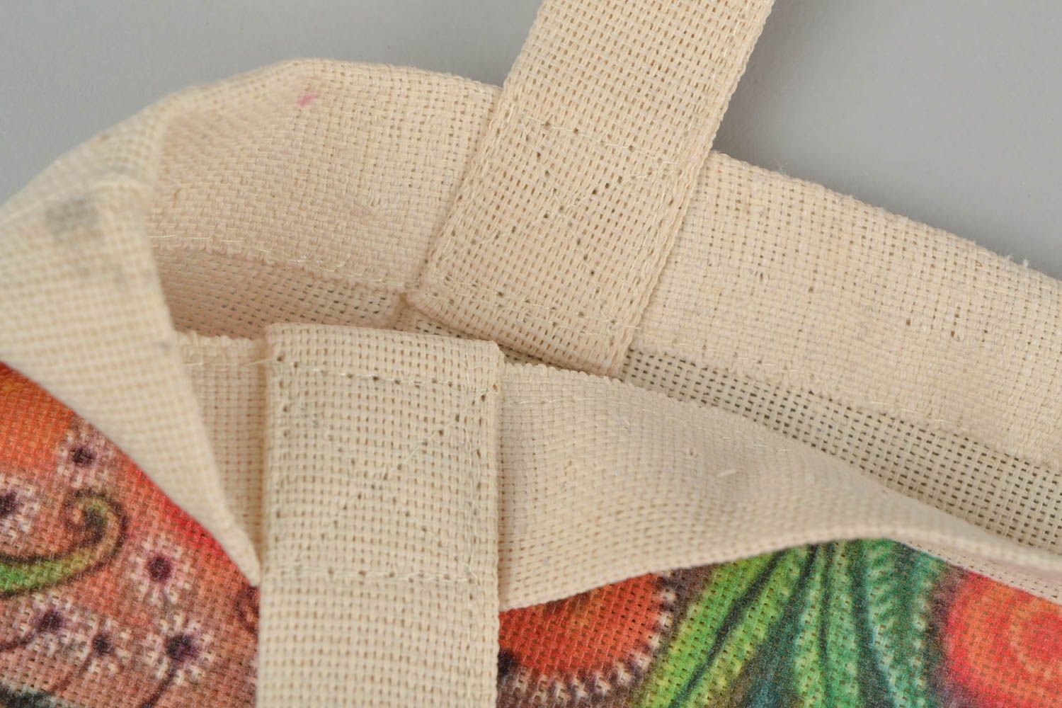 Bolso textil con estampado hecho a mano para paseos accesorio de mujer foto 2