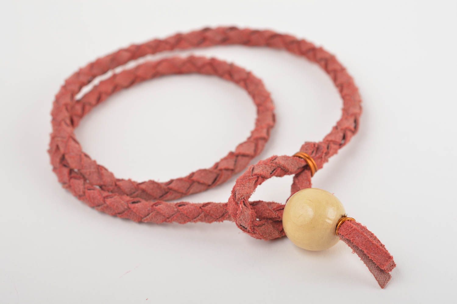 Wildleder Armband handmade Damen Schmuck Geschenk für Frauen in Rot modisch foto 5