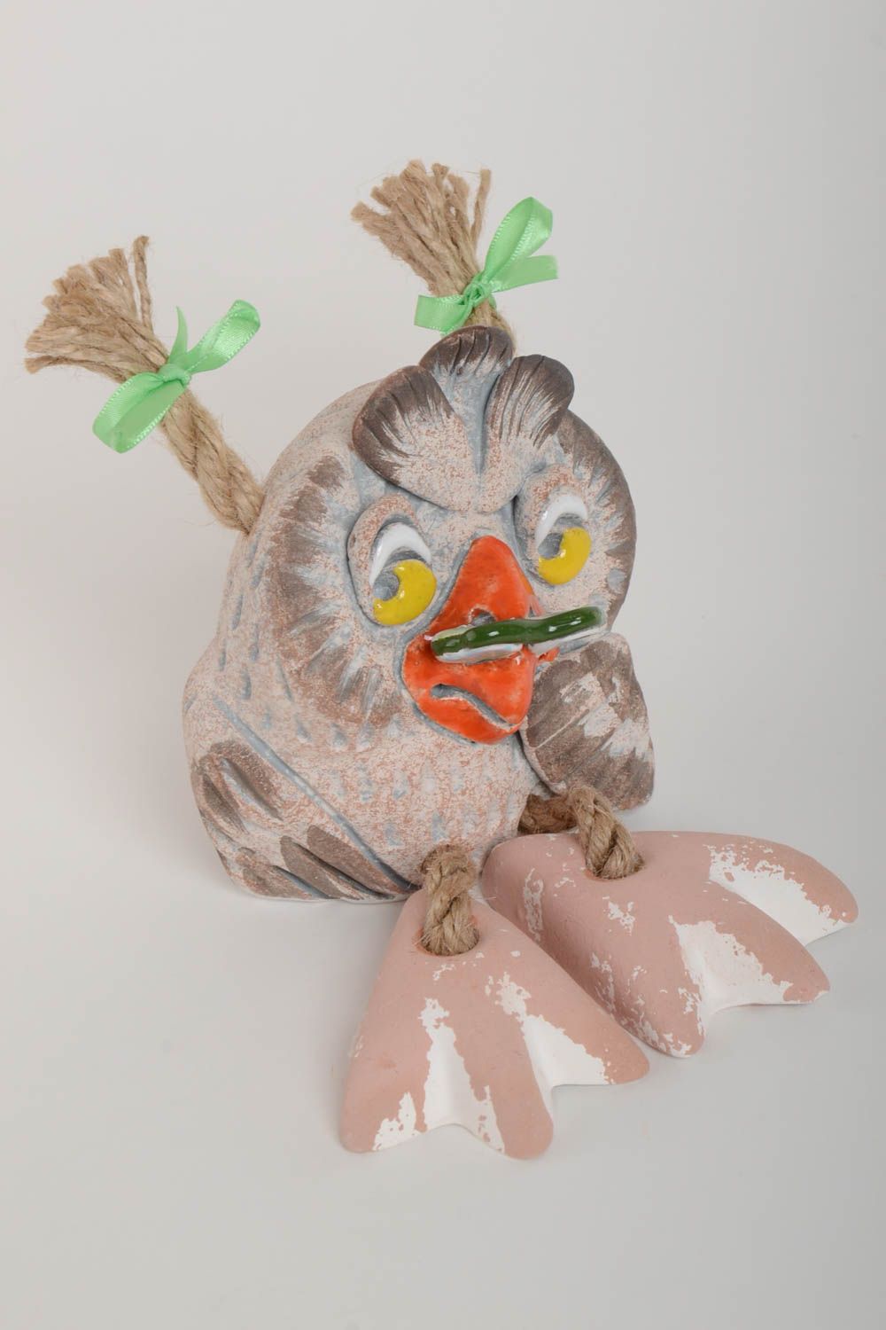 Tirelire hibou Tirelire fait main en argile peinte originale Cadeau pour enfant photo 2