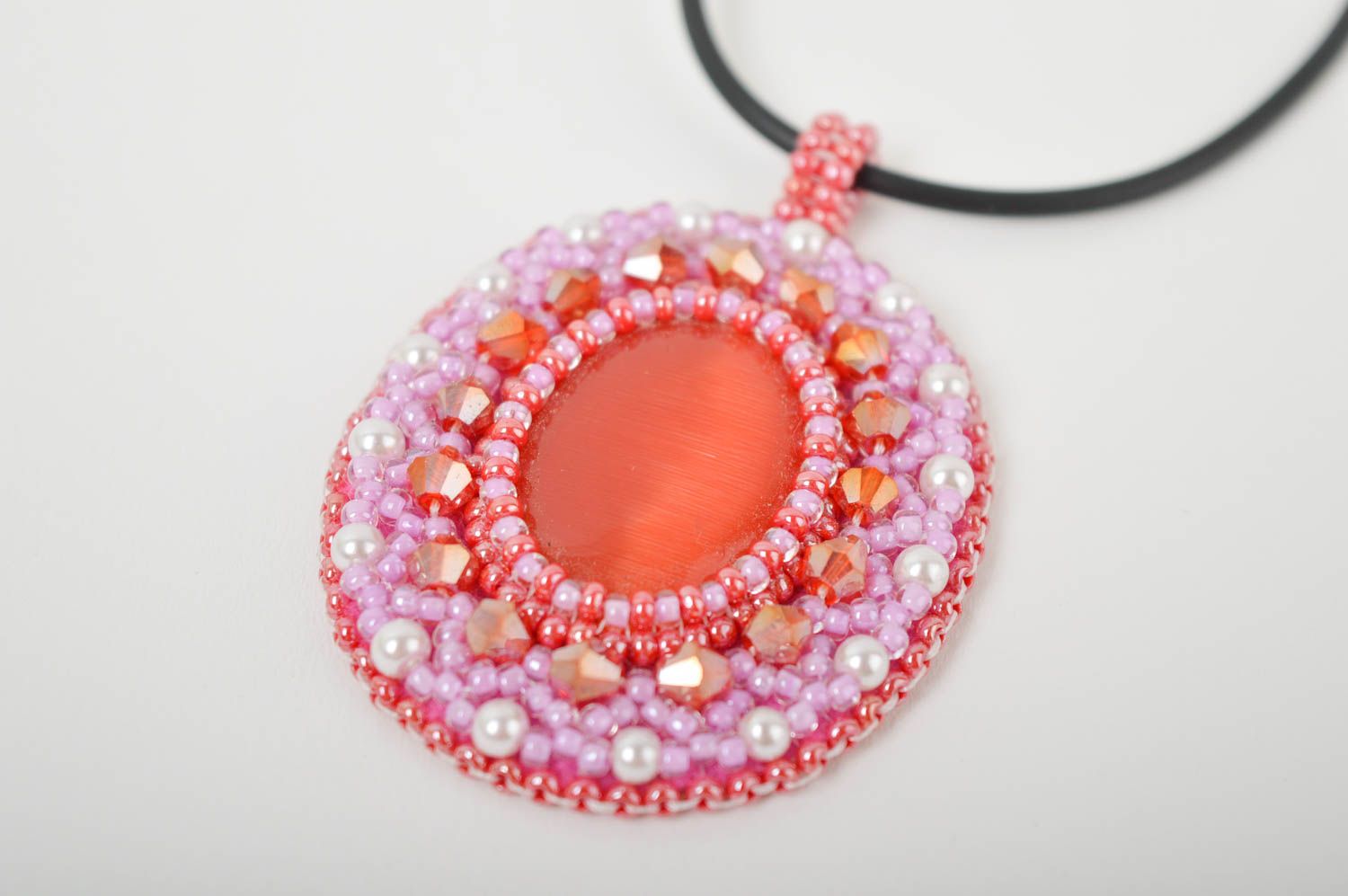 Beautiful handmade beaded pendant gemstone pendant necklace cool jewelry photo 3