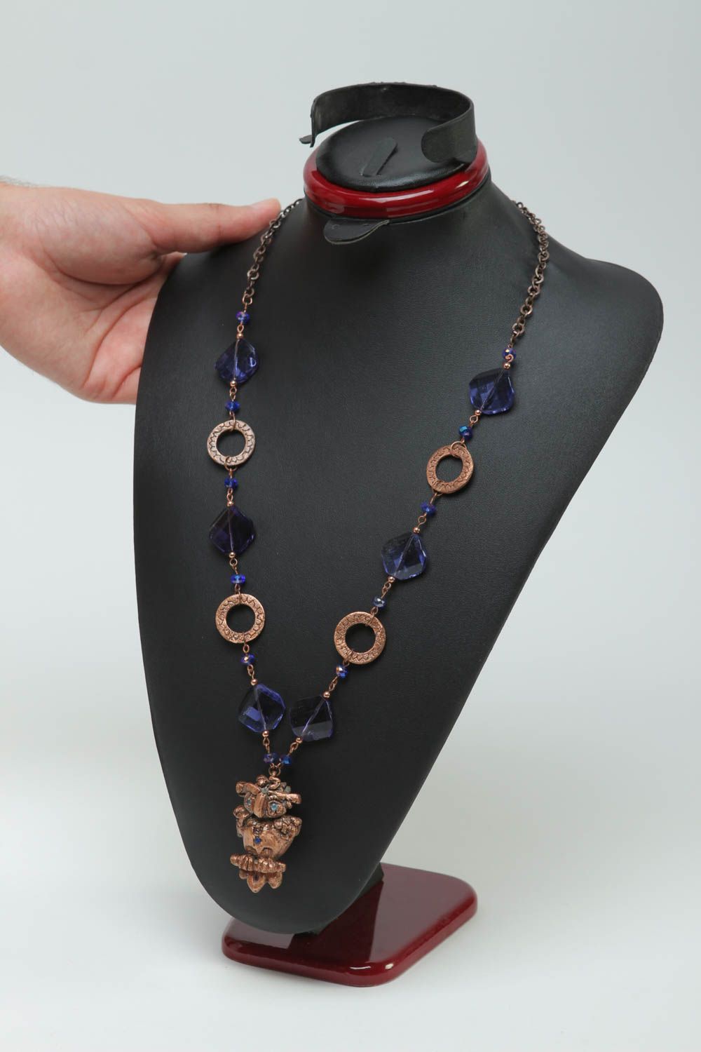 Halskette Damen Handmade Rocailles Kette Damen Collier Halskette Frauen blau foto 5