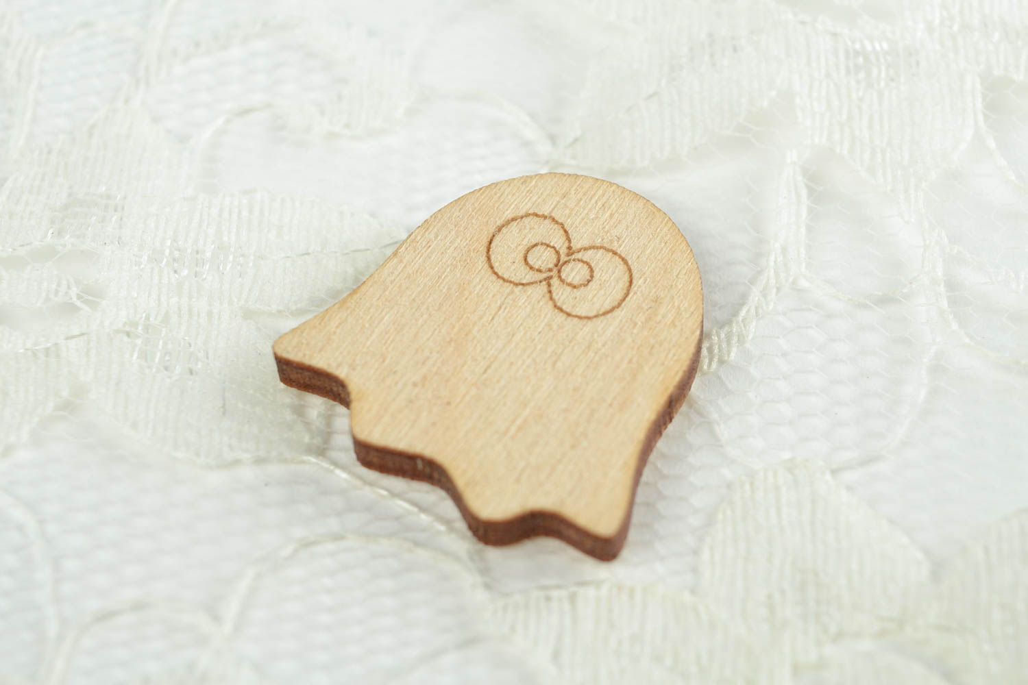 Wooden little ghost blank for DIY projects for toddlers photo 1