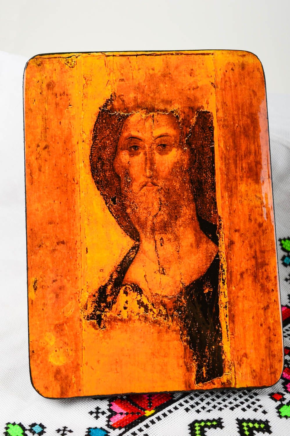 Jesus Ikone handgefertigt religiöses Geschenk Holz Ikone mit Bemalung foto 1