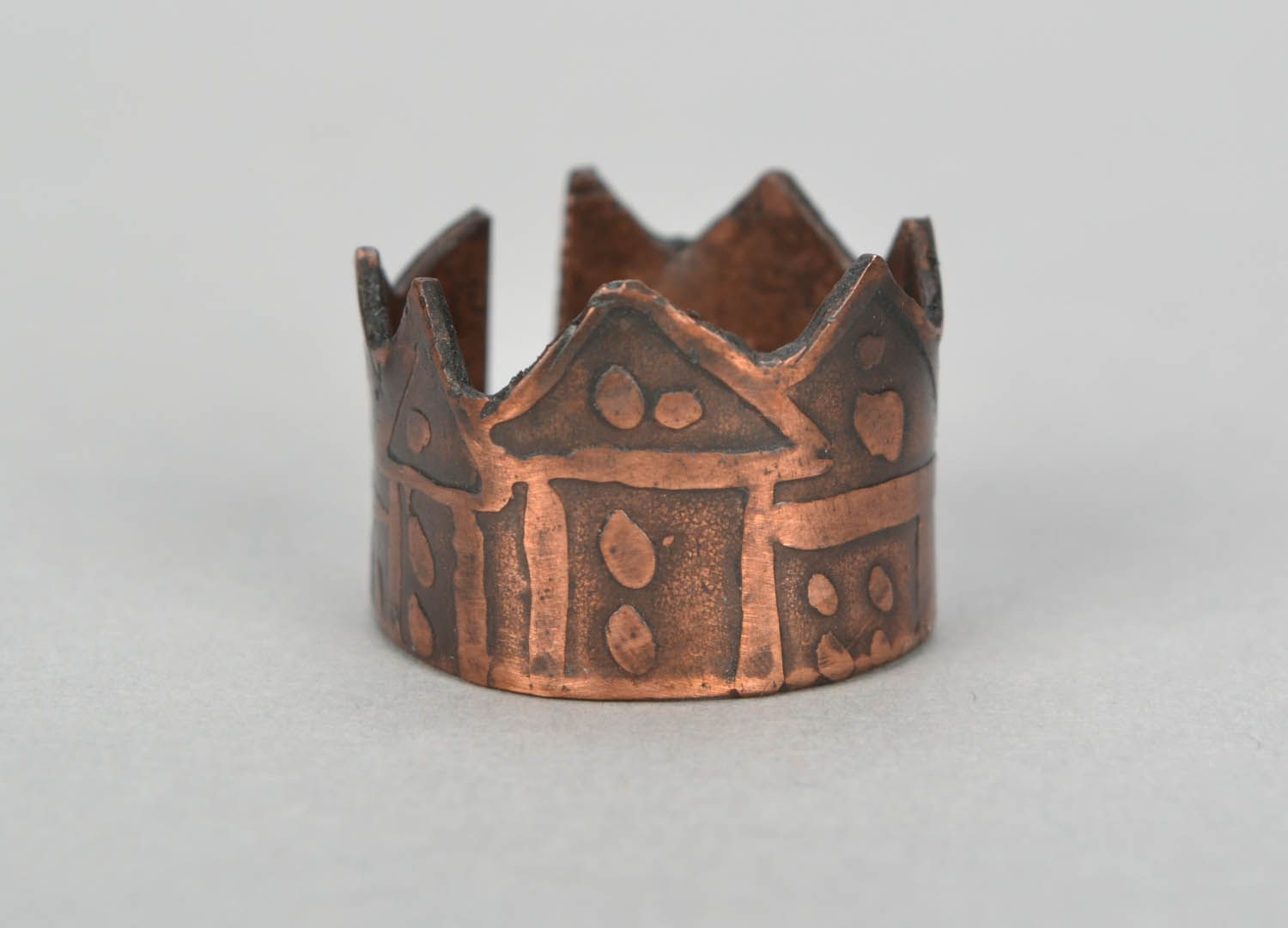 Открытое кольцо из латуни Сказочный домики фото 3