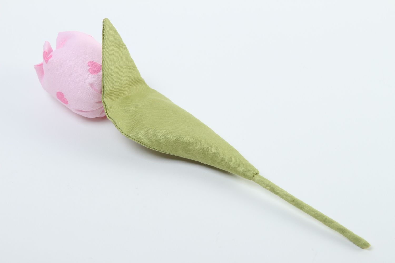 Flor de tela rosa tierna hecha a mano tulipán artificial elemento decorativo foto 5